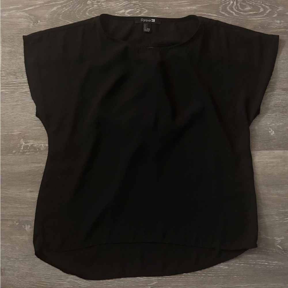 forever 21 - sheer/chiffon black blouse